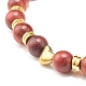 Bracelet extensible perles rondes bois naturel BJEW-JB07129-6