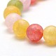 Electroplate AB Color Plated Frosted Synthetic Crackle Quartz Round Beads Strands G-L155-8mm-10-2