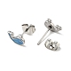 Enamel Dolphin Stud Earrings with 316 Surgical Stainless Steel Pins EJEW-A081-02P-3