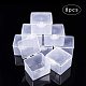 PandaHall Elite 8 pcs Clear Plastic Beading Storage Container Box CON-PH0001-48-6