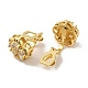 Rack Plating Real 18K Gold Plated Brass Sunflower Clip-on Earrings EJEW-B034-08G-2