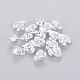 Aluminum Rose Flower, Tiny Metal Beads, Silver, 12x7mm, Hole: 1mm, about 920~950pcs/bag