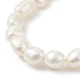 Bracciale con perline di perle barocche naturali con 304 catenina in acciaio inossidabile per graffette da donna BJEW-JB08970-4