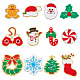 12Pcs 12 Style Christmas Theme Towel Embroidery Cloth Iron on/Sew on Patches PATC-FG0001-47-1