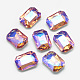 Cabujones de cristal con rhinestone RGLA-T019-10x14mm-04-1