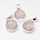 Electroplated Natural & Dyed Druzy Agate Pendants G-N0167-018B-1