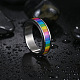 Anello rotante rettangolo smaltato con bandiera dell'orgoglio color arcobaleno RABO-PW0001-038F-4