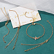 Beebeecraft fabrication de bracelet à maillons de chaîne de câbles en laiton KK-BBC0009-90-4