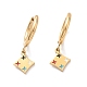 3 Pairs 3 Style Enamel Rhombus with Star Dangle Hoop Earrings EJEW-B020-10G-2