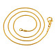 真鍮ラウンドスネークチェーンネックレス  ゴールドカラー  15.7インチ NJEW-R171-02-3