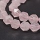 Brins de perles de pierre gemme quartz rose naturel à facettes G-J331-02-8mm-1