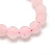 Frosted Natural Rose Quartz Round Bead Strands G-M064-6mm-09-2