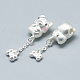 999 925 Sterling Silver Puppy Dangle Charms STER-T002-153S-2