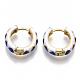 Brass Huggie Hoop Earrings EJEW-S209-05B-2