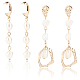 Anattasoul 2 par de aretes colgantes con cuentas de perlas naturales de 2 estilos EJEW-AN0002-66-1