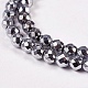 Electroplate Non-magnetic Synthetic Hematite Beads Strands X-G-J169B-4mm-02-3