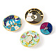 4Pcs 4 Style Elephant & Cat & Girl and Boy & Diamond Rotating Enamel Pins Set JEWB-TA0001-09-3