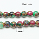 Chapelets de perles de pierre clinquant d'or synthétique X-G-G026-R-8mm-2-1