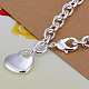 Латунь сердца шарм браслеты для женщин BJEW-BB12638-3