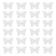 24 枚のグリッターホットフィックスラインストーン  パッチにアイロン  ドレスシューズ衣服装飾  蝶  クリスタル  49x60x1mm DIY-FG0004-29-1