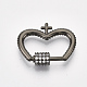 (Holiday Stock-Up Sale)Brass Micro Pave Cubic Zirconia Screw Carabiner Lock Charms ZIRC-S061-145-3