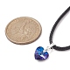 Glass Heart Pendant Necklaces NJEW-JN04476-02-4
