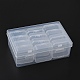 12 Stück quadratische Kunststoff-Organizer-Perlen-Aufbewahrungsbehälter CON-YW0001-35-6