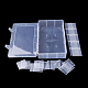 プラスチックビーズ収納ケース  調整可能な仕切りボックス  取り外し可能な15コンパートメント  長方形  透明  27.5x16.5x5.7cm CON-Q026-04A-3