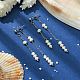 Orecchini a perno pendenti con nappe con perline di perle naturali EJEW-JE05514-02-2