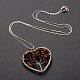Corazón con el árbol de la vida de latón de piedras preciosas naturales collares pendientes NJEW-JN01103-05-1