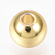 真鍮製スペーサービーズ  ラウンド  ゴールドカラー  5mm  穴：1.5mm KK-Q738-5mm-03G-3