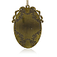 Antique Bronze Metal Color Alloy Butterfly and Flower Photo Large Pendants PALLOY-J091-06AB-NR-2