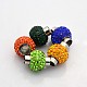 Rondelle 304 Stainless Steel Polymer Clay Rhinestone Magnetic Clasps RB-N033-02-6mm-1