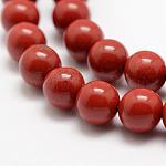 Rosso naturale perline di diaspro fili, grado aa, tondo, 8mm, Foro: 1 mm, circa 49pcs/filo, 15.5 pollice (39 cm)