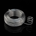 Round Aluminum Wire, Bendable Metal Craft Wire, for DIY Jewelry Craft Making, Silver, 9 Gauge, 3.0mm, 25m/500g(82 Feet/500g)