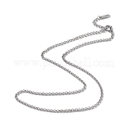 304 Stainless Steel Rolo Chain Necklace for Men Women NJEW-K245-022A