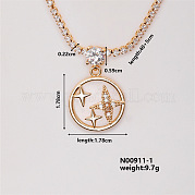 Модное латунное ожерелье со стразами AB9344-1