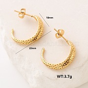 Серьги-гвоздики из нержавеющей стали в форме буквы С CA6141-10
