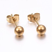 Серьги-гвоздики из нержавеющей стали 304 EJEW-H353-03G-5MM