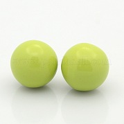 Kein Loch lackiert Messing runden Ball Perlen passen Käfig Anhänger KKB-J001-07