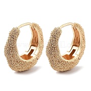 Brass Textured Hoop Earrings KK-B082-24G
