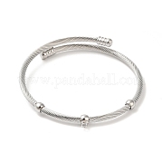 304 Stainless Steel Twisted Bangle Makings BJEW-L682-031P