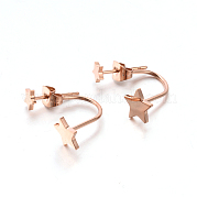 Серьги-гвоздики из нержавеющей стали 304 EJEW-P045-14RG