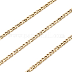 Catene a maglie in acciaio inossidabile chirurgico 316l, senza saldatura, placcatura ionica (ip), con la bobina, oro, 3x2x0.6mm
