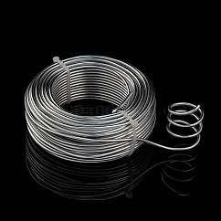 Alambre de aluminio anodizado redondo, alambre artesanal de metal flexible, para hacer artesanías de joyería diy, plata, 9 diámetro, 3.0mm, 25 m / 500 g (82 pies / 500 g)