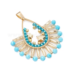 Colgantes de cuentas de abanico de corneta retorcido de vidrio estilo bohemio&nbsp;PALLOY-MZ00518
