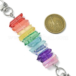 Gefärbte bunte natürliche Quarzkristall Chakra Prisma Link Tasche Extender Ketten&nbsp;FIND-JF00145