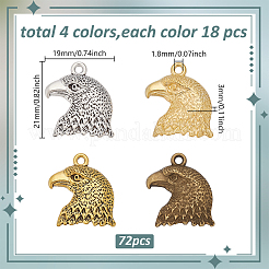 72 pz 4 colori pendenti in lega di stile tibetano&nbsp;FIND-AR0006-39