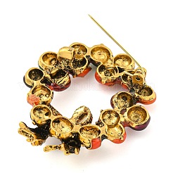Alliage de zinc doré sur le thème de Noël avec broches en strass&nbsp;JEWB-B018-01AG-01