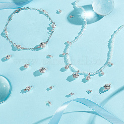 Kits de accesorios para hacer joyas con dijes y colgantes de latón redondos y planos con rhinestone&nbsp;DIY-GA0001-69P